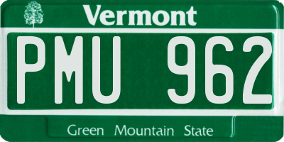VT license plate PMU962