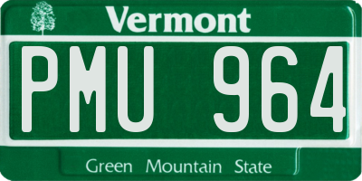 VT license plate PMU964