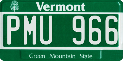 VT license plate PMU966