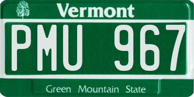 VT license plate PMU967