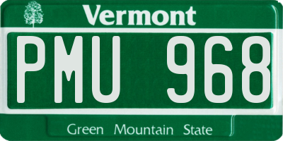VT license plate PMU968