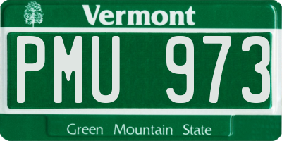 VT license plate PMU973