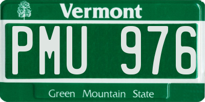 VT license plate PMU976