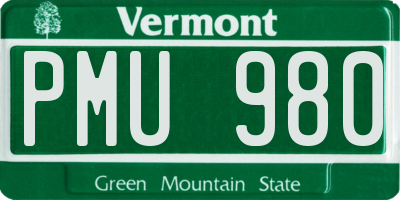 VT license plate PMU980
