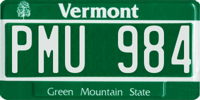 VT license plate PMU984