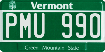 VT license plate PMU990