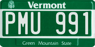 VT license plate PMU991