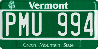 VT license plate PMU994