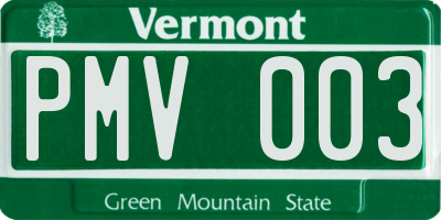 VT license plate PMV003