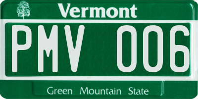 VT license plate PMV006