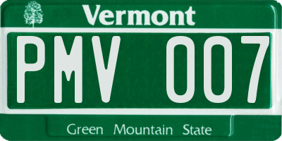 VT license plate PMV007