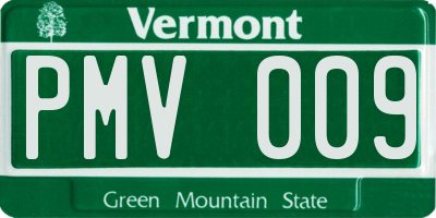 VT license plate PMV009