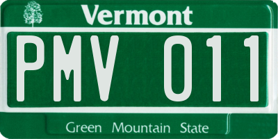 VT license plate PMV011