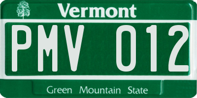 VT license plate PMV012