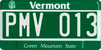 VT license plate PMV013