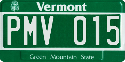 VT license plate PMV015