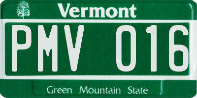 VT license plate PMV016