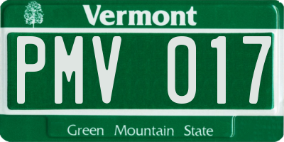 VT license plate PMV017