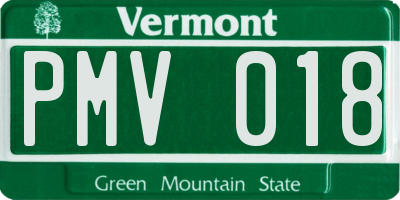 VT license plate PMV018