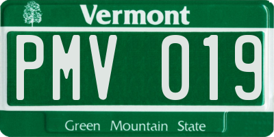VT license plate PMV019