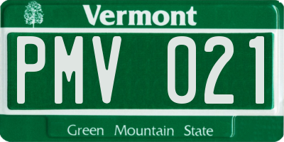 VT license plate PMV021