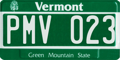 VT license plate PMV023
