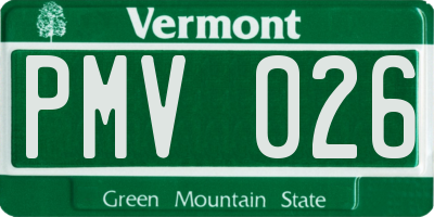 VT license plate PMV026