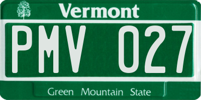 VT license plate PMV027