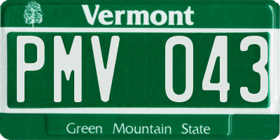 VT license plate PMV043