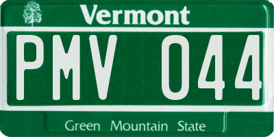VT license plate PMV044