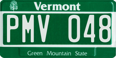 VT license plate PMV048