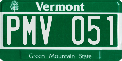 VT license plate PMV051