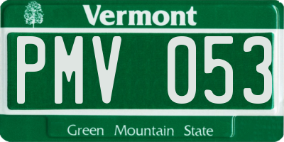 VT license plate PMV053