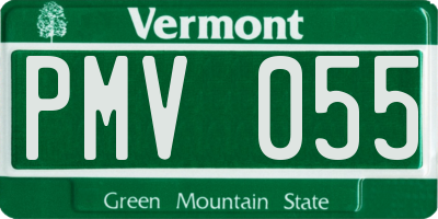 VT license plate PMV055