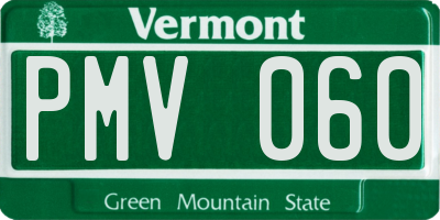 VT license plate PMV060