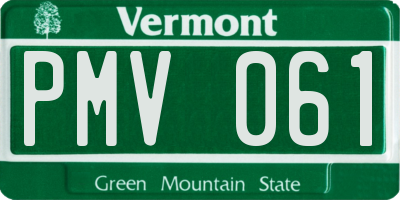 VT license plate PMV061