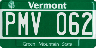 VT license plate PMV062