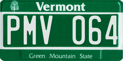 VT license plate PMV064