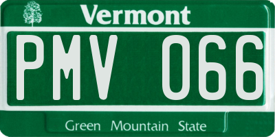 VT license plate PMV066