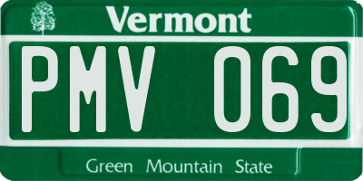 VT license plate PMV069