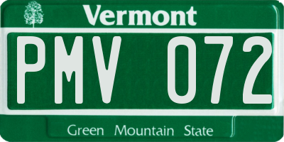 VT license plate PMV072