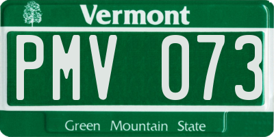 VT license plate PMV073