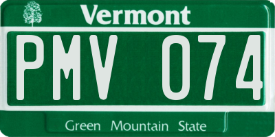 VT license plate PMV074