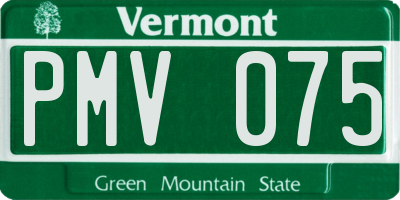VT license plate PMV075