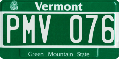 VT license plate PMV076