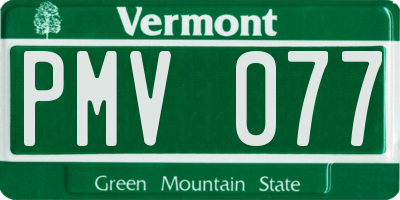 VT license plate PMV077
