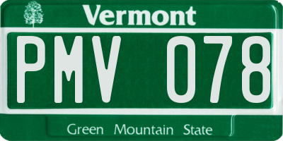 VT license plate PMV078