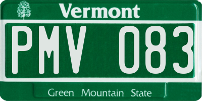 VT license plate PMV083