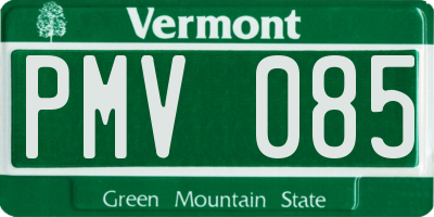 VT license plate PMV085