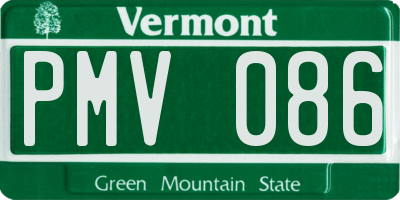 VT license plate PMV086